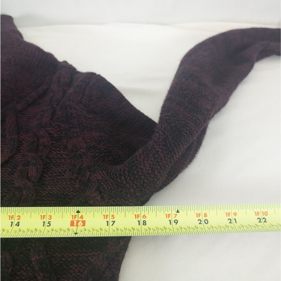 Carbon Cardigan Mens Small Maroon Sweater Cable Knit Long‎ Sleeve Button Up Red - Picture 9 of 11